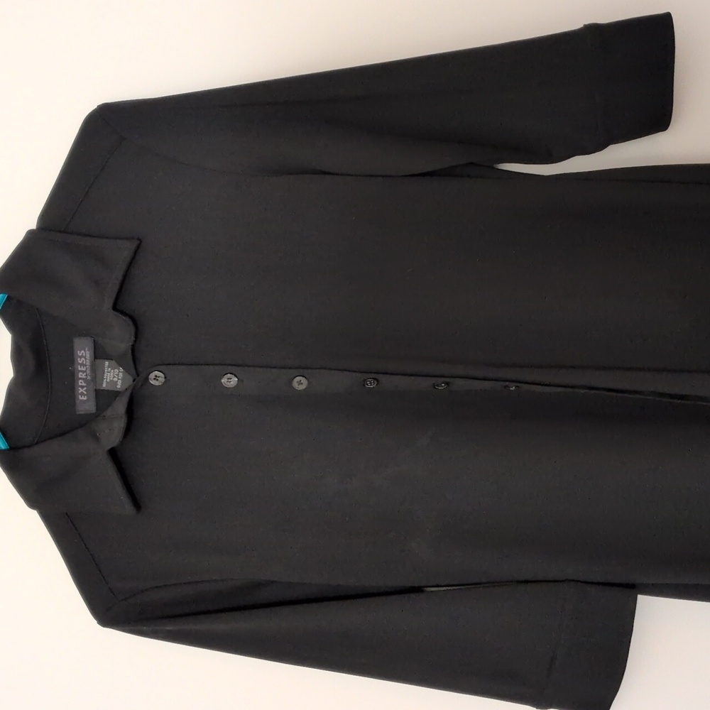 Express Black Midi Dress Button Down Front Size 9/10
